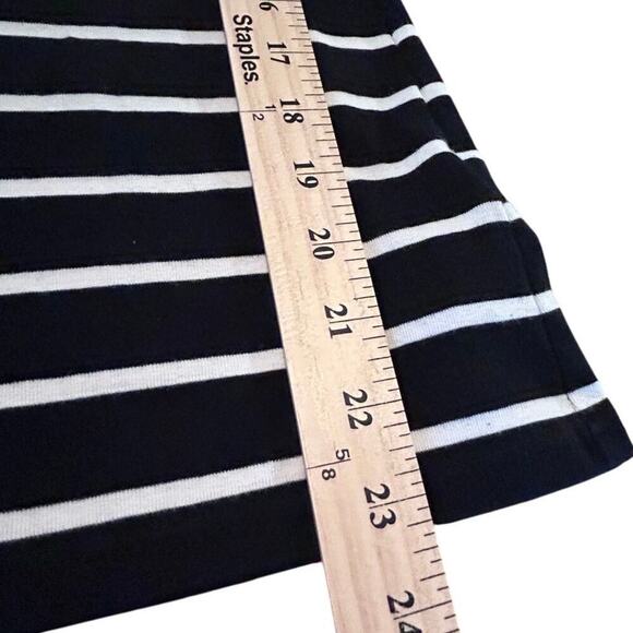 Lauren Ralph Lauren Navy Blue/White Striped 3/4 Lace Up Sleeve Boat Neck Size M - Picture 4 of 8